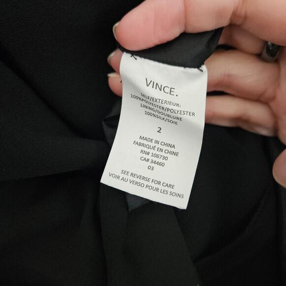 Vince Black Shift Sleeveless Dress Keyhole Back Size 2 Retail $395 - Picture 9 of 9
